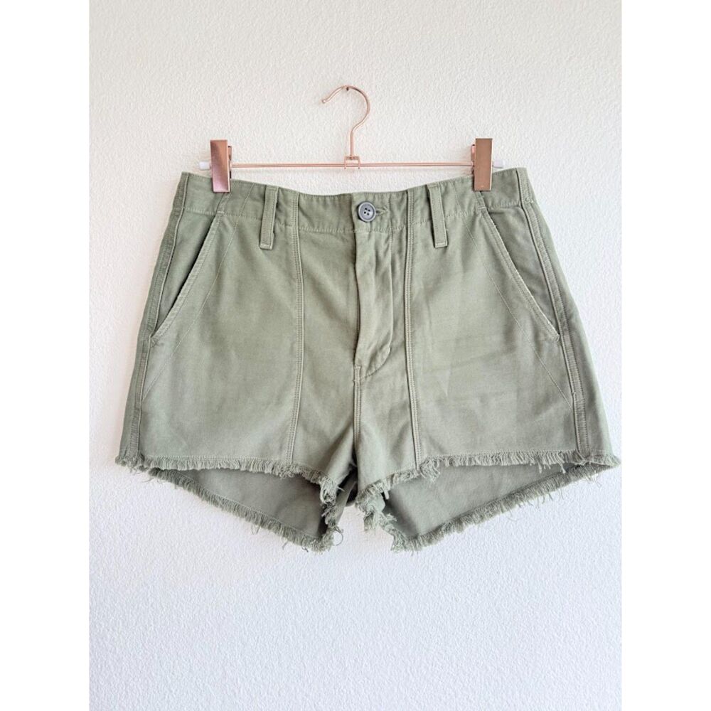 Citizens of Humanity Meghan Surplus Cutoff Shorts in Combat Green Cotton size 24